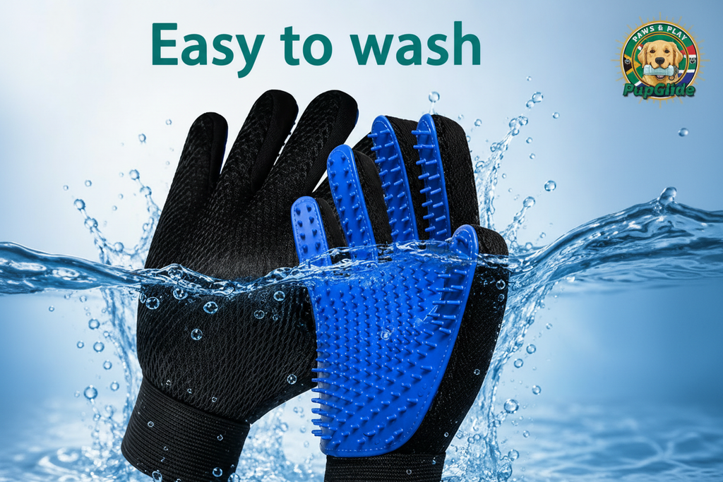 Easy to Wash Grooming Glove with PupGlide Logo