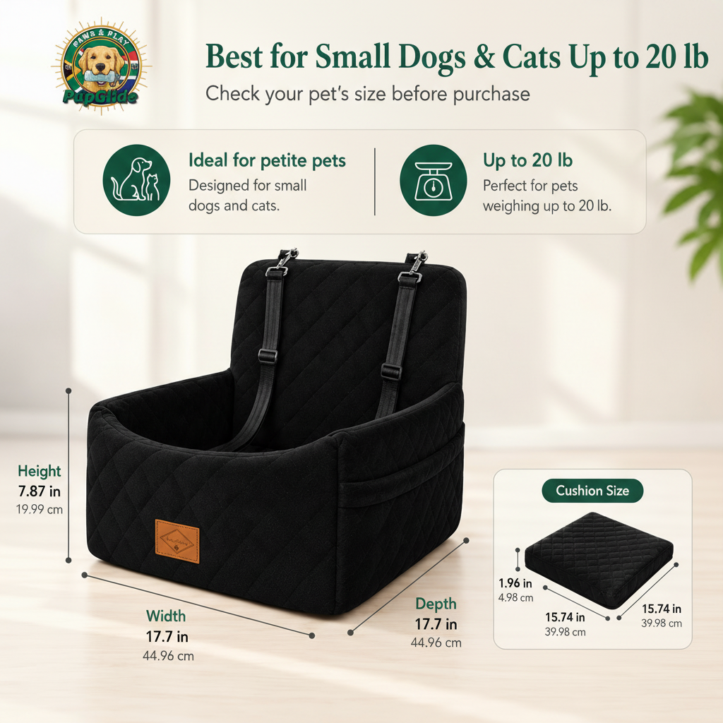 PupGlide Car Booster Seat Dimensions
