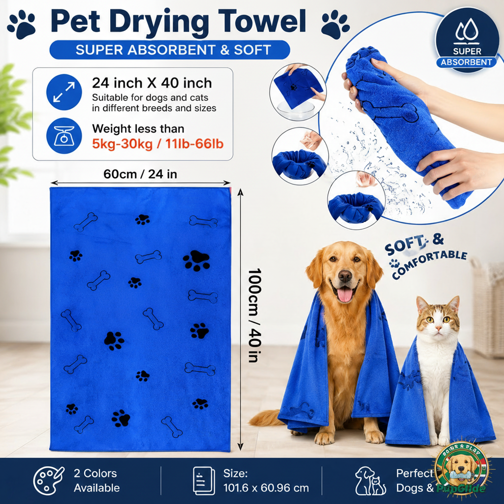PupGlide Pet Towel Size Guide